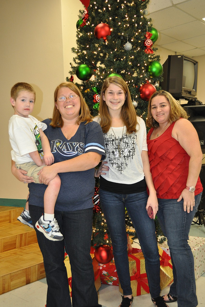 Joseph Lewis with Melissa, Selena and Becca Duran