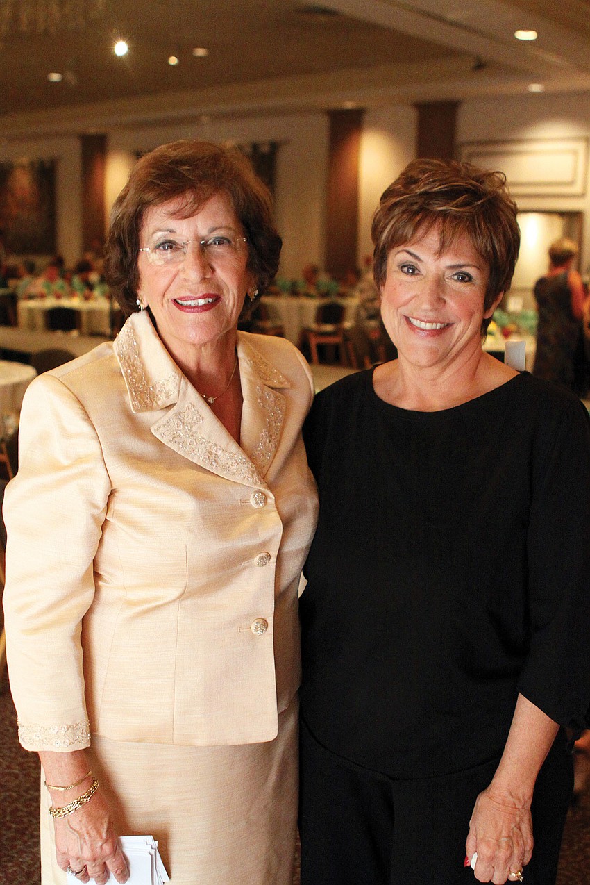 Eleanor Villardi and Linda Piro enjoyed St. Michael the Archangel Women's Guild's annual Fashion Show and Luncheon Feb. 29 at Michael's On East.