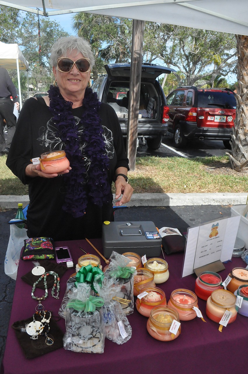 Elke Lagace, Sarasota Soap Chick, sells soy candles and organic soaps. She has been making candles and soaps close to six years.