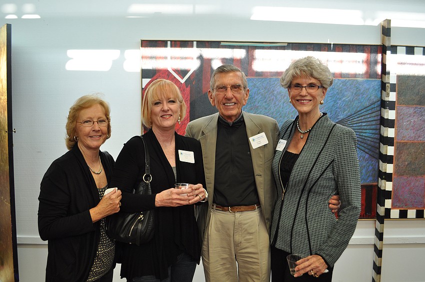 The Longboat Key Center for the Arts honored George Pappas, pictured with Diane Clinard, Christal Riblet and Dr. Sarah Pappas, with the â€œAgeless Creativity Awardâ€ Oct. 12.