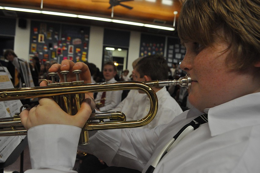 Connor Keane plays the trumpet in the orchestra.