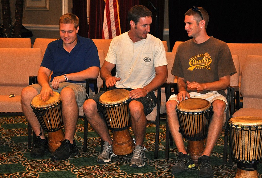 Eric Swanson, Jerrod Apple and Donny Johnson participated in the drum circle.