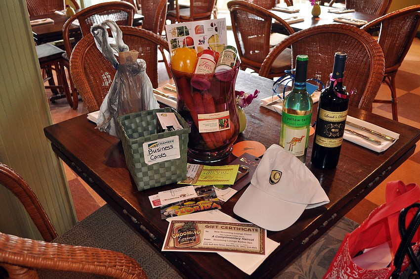 Those who attended the Power Hour put their business cards in a basket in hopes of winning one of the 12 prizes.