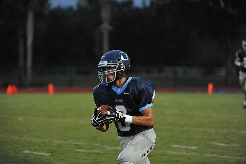 ODA freshman John Eichenbaum returns a kickoff for the Thunder.
