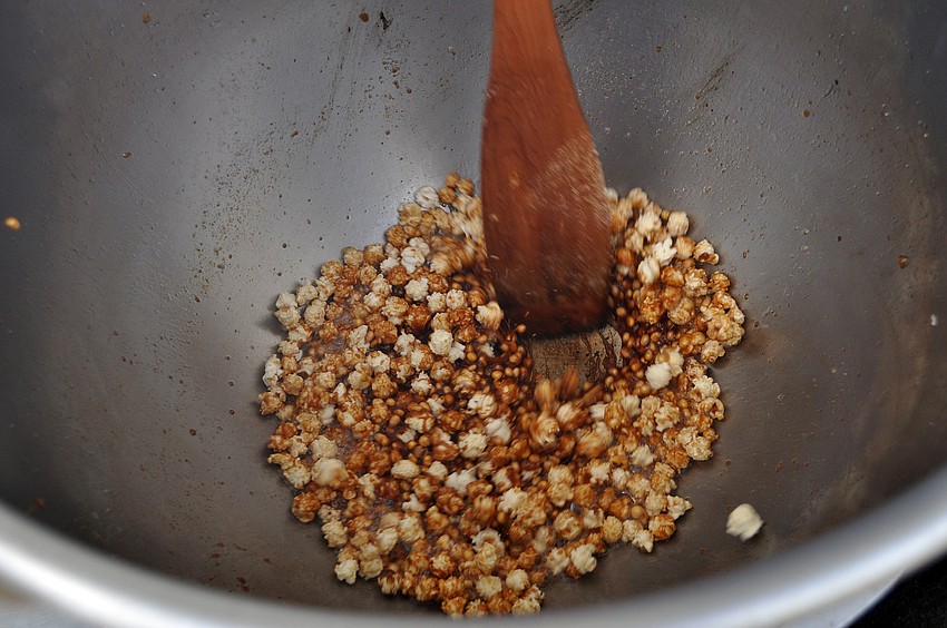 Jim Dembrowski cooks up some kettle corn for Tropical Island Kettle Corn.