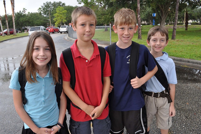 Hayley O'Keefe, Wesley Hammer, Zach Baker and Luke Nelson walked in together.