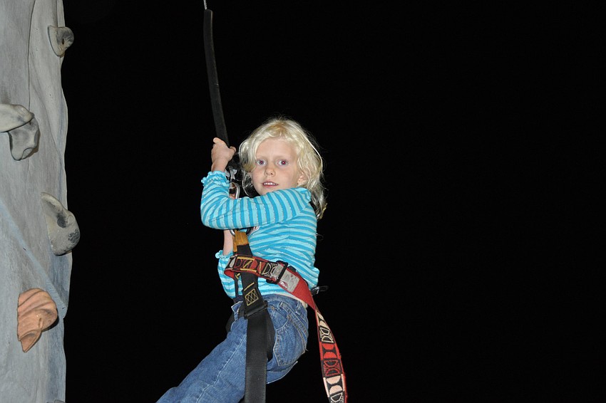Fairyn Wiegand climbed the rock. She expressed no fear after the climb.