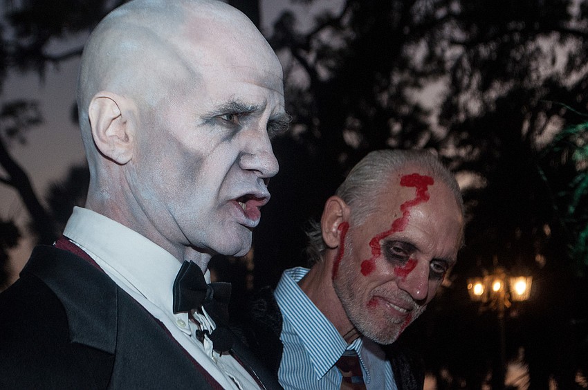 Actor Tom Laitinen stayed in character as Prince Prospero all night.