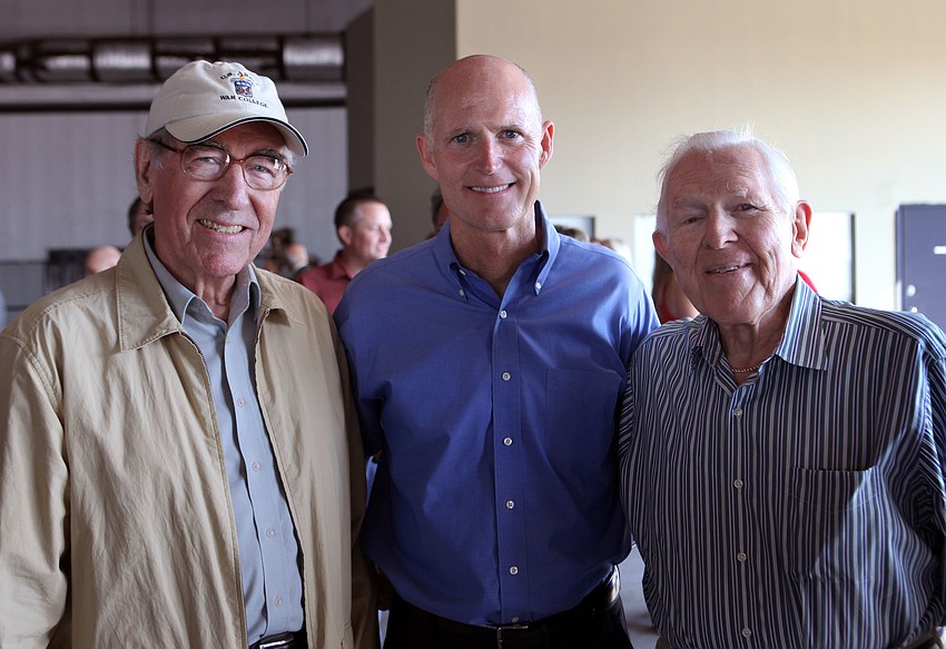 John Hensel, Gov. Rick Scott and Chuck Volkert