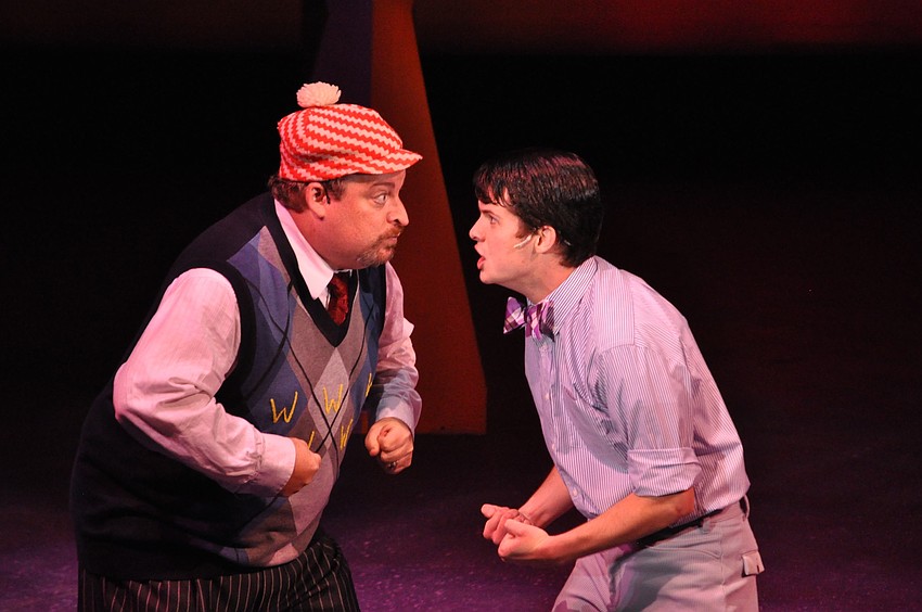 Timothy J. Fitzgerald as J.B. Biggley and Jason Ellis as J. Pierrepont Finch