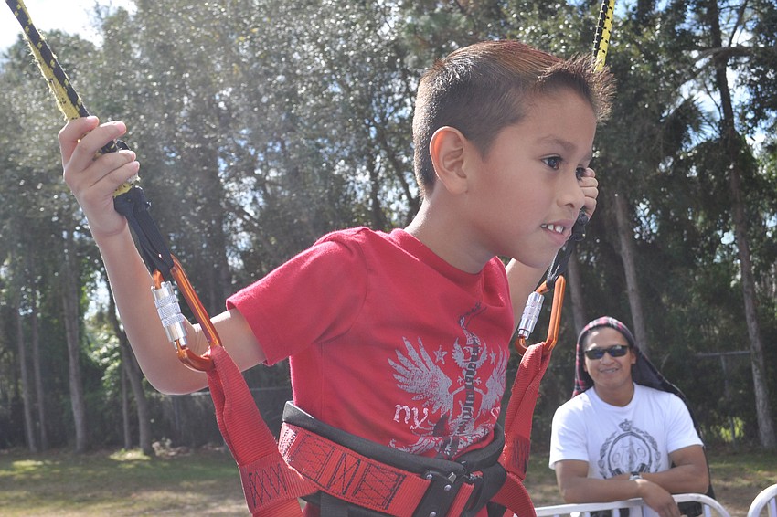Victoriano Perez waited for his turn on the bungee jump.