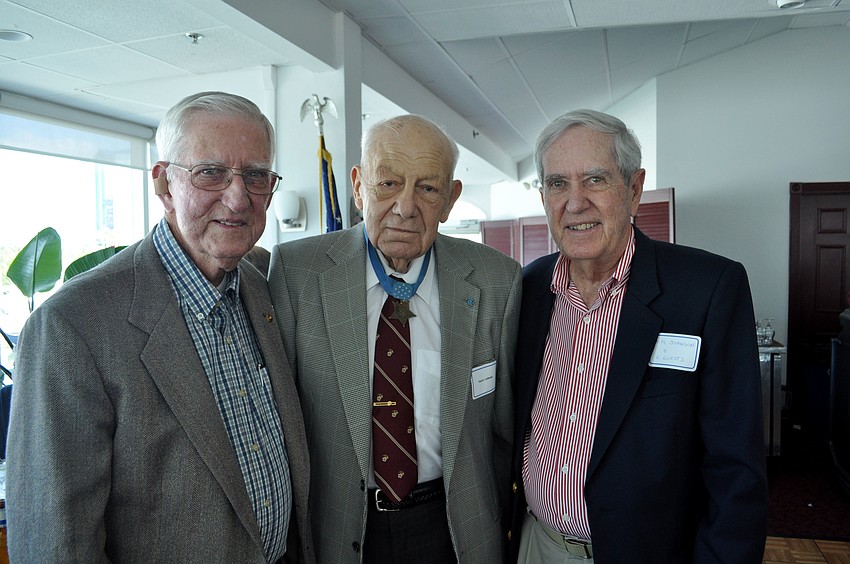 Seabron Johnson, Medal of Honor recipient Hector Cafferata and Martin Johnson