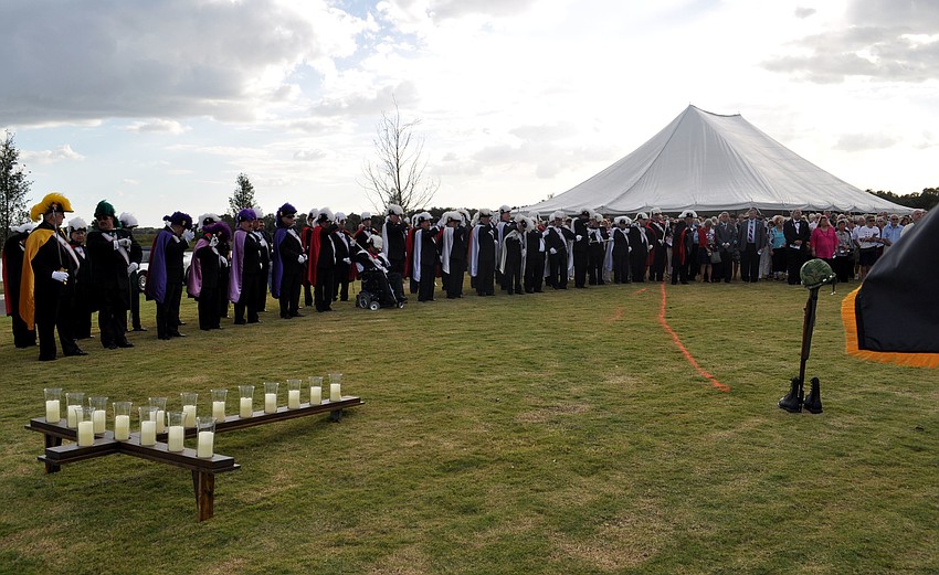 Attendees gather for the conclusion of mass.
