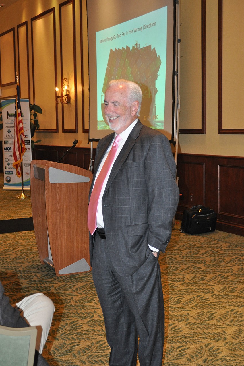 Ed Hunzeker shared a laugh with an audience member.