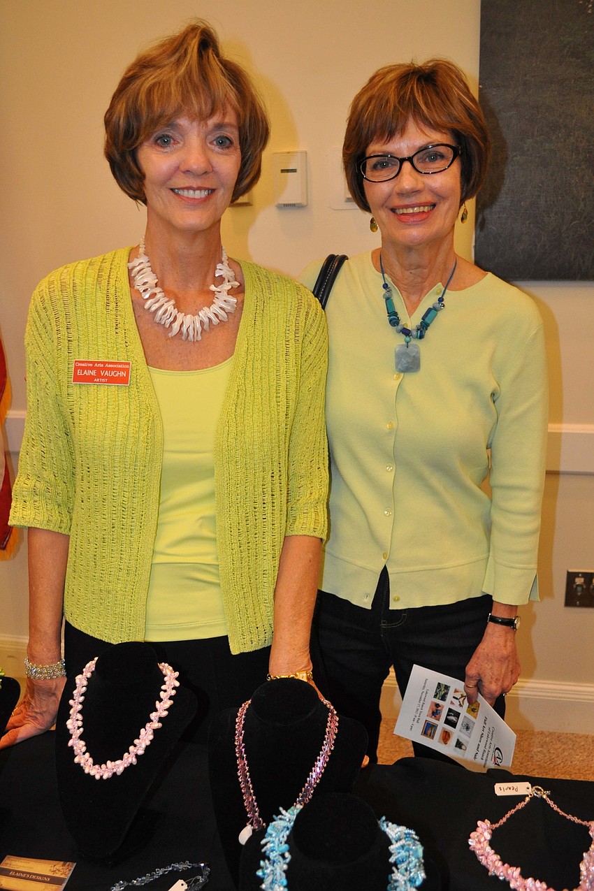 Artists Elaine Vaughn caught up with her friend, Linda Decker.