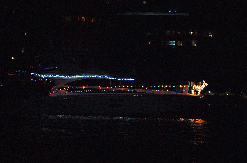 Rudolph led the way for this boat that took part in the 26th Annual Sarasota Christmas Boat Parade.
