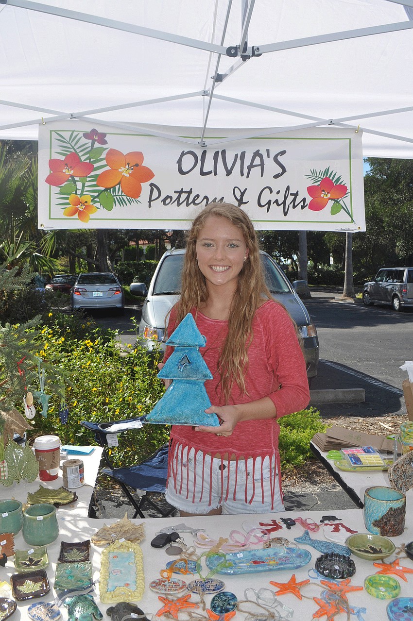 Manatee High School senior Olivia Astrom, 17, debuts her pottery at the Centre Shops Festival.