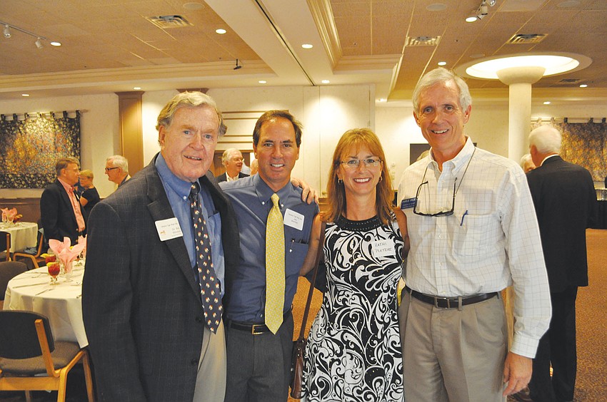 Dr. Bob Windom, Jay Berman, Kathy Pletzke and Charlie Wilson, Members of the Tiger Bay Club, gathered for their regular luncheon, Aug. 2, to hear from County Commission candidates Charles Hines, Randy McLendon and Brian Slider.