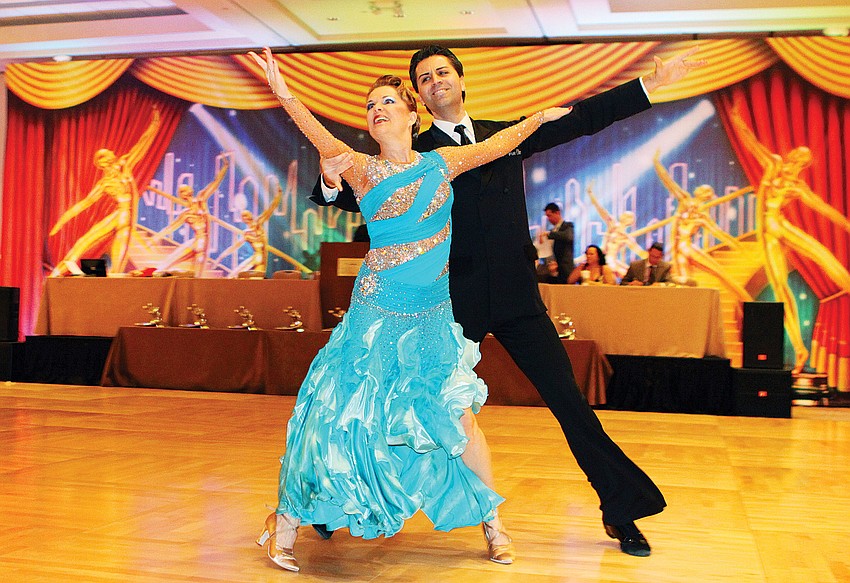 Margy Sivertsen and Kiril Arsov, of Sara Dance, performed in the Sarasota Challenge at the Hyatt Regency.