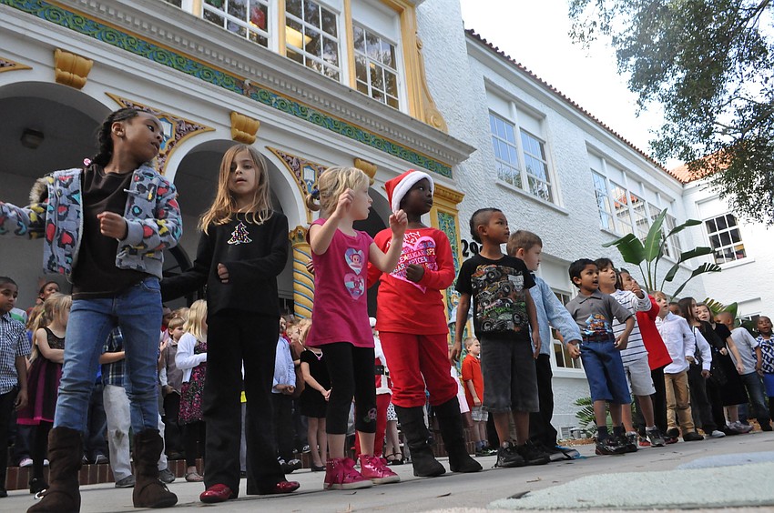 These first graders sang and danced to a song about Kwanza.