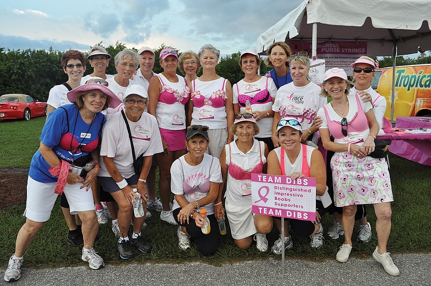 Team Distinguished Impressive Boob Supporters, from University Park Country Club, walked in the Making Strides Against Breast Cancer Walk Oct. 20. Published Oct. 25, 2012.
