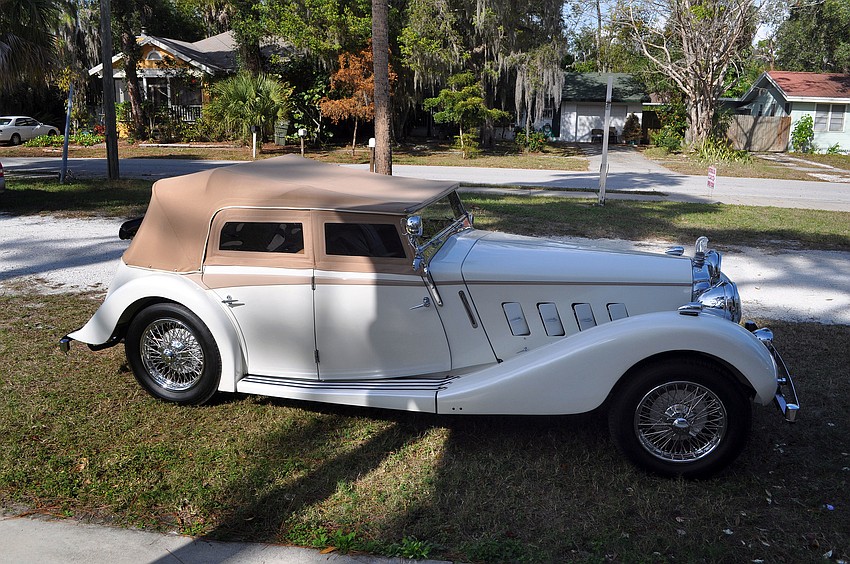 People were encouraged to have their photo taken with the car out in front of Crocker Memorial Church.