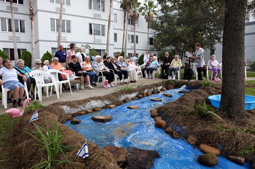 Residents of Kobernick, Benderson and Anchin House participated in the Tashlich ceremony Tuesday, Sept. 18 by the Anchin Pavilion.