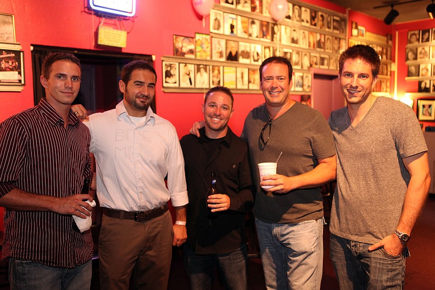 Bachelors Craig Houck, Peter Miletic, Blair Watkins, Jay Riggs and Chris Coffey wait inside McCurdyâ€™s before the doors were open to the public.