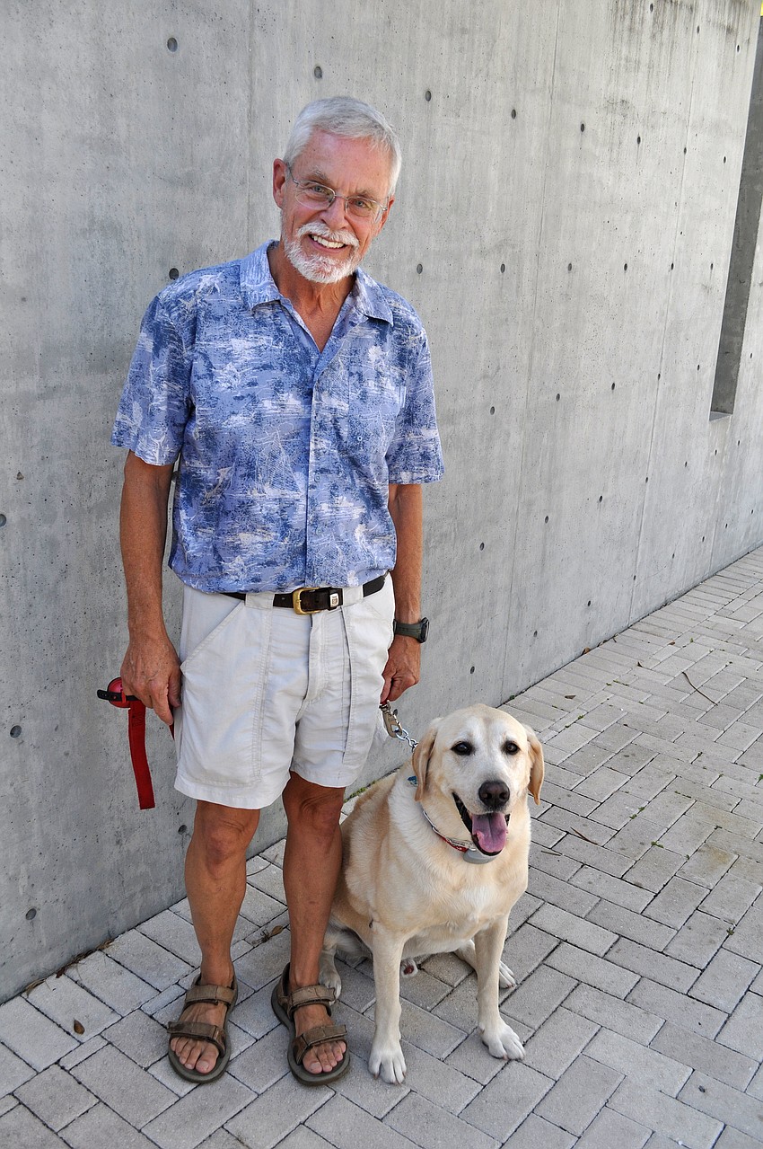 Steve Grantham with his dog, Sam, 7