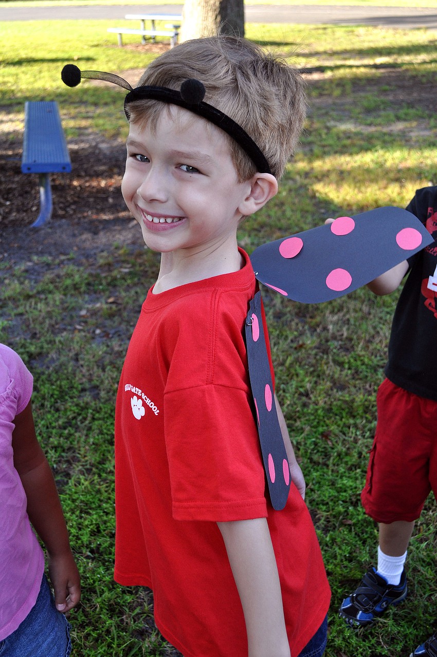Anthony Korzecki, 5, shows off his ladybug costume.