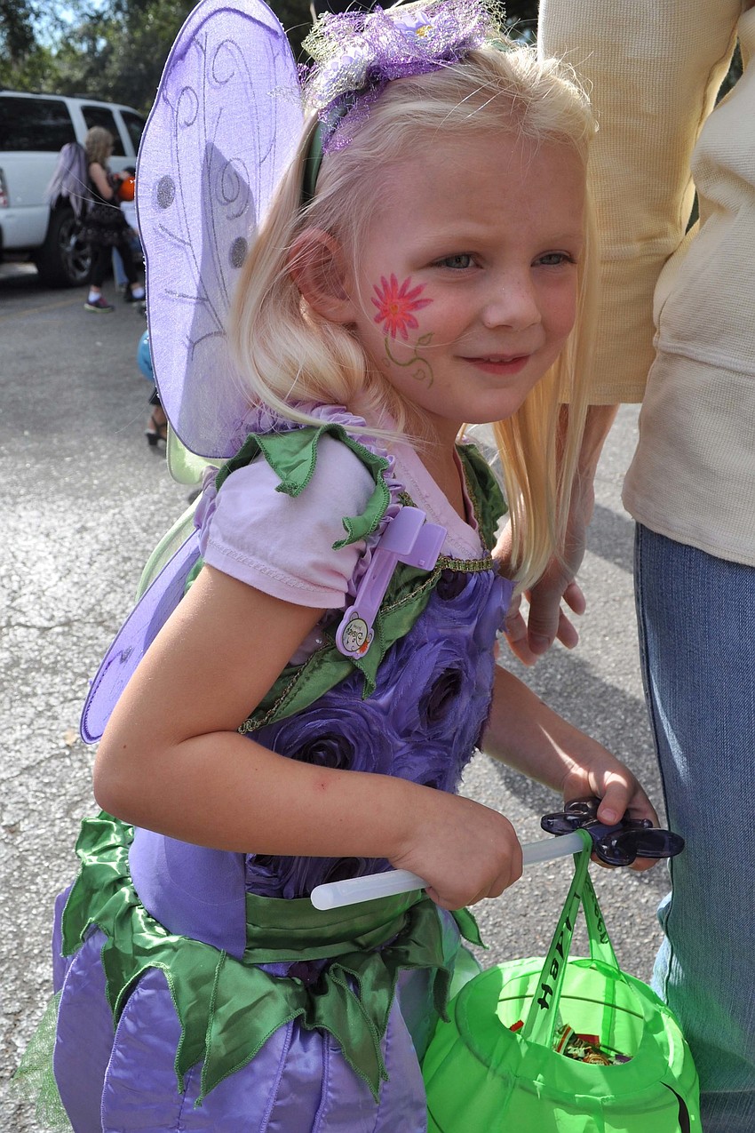 Chelsea Gemme, 4, dressed as a flower fairy.