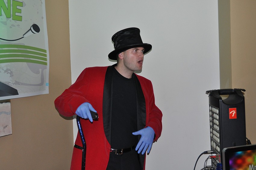 Mike Wilder, Woodland childrenâ€™s pastor, played DJ at the Fall Festival.