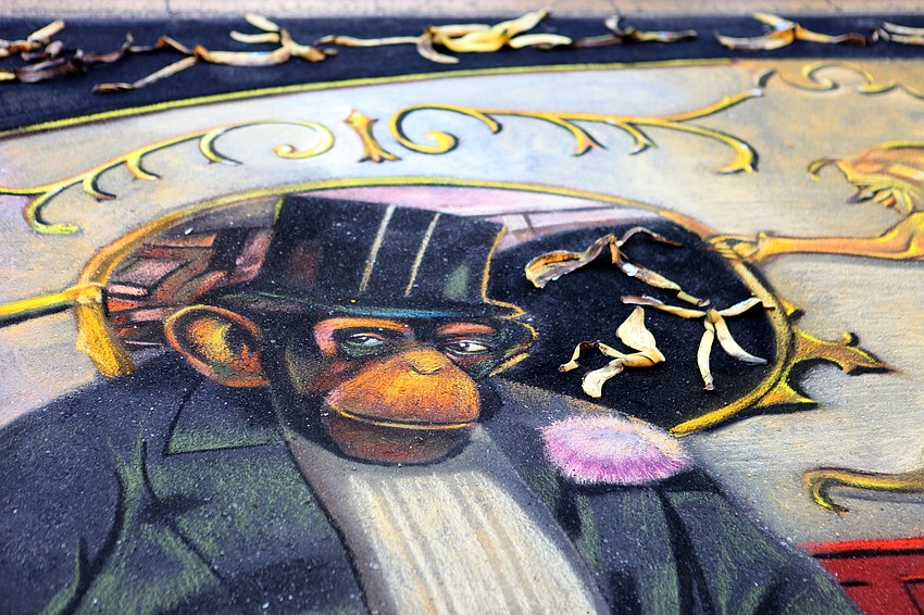 Julio Jimenez added real banana peels to his circus monkey piece.