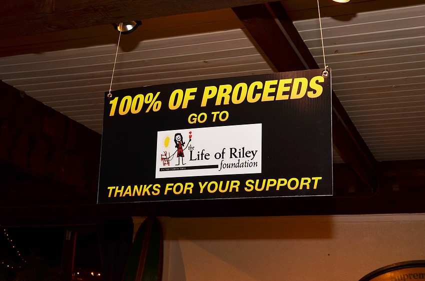 100% of the proceeds from the event went to the Life of Riley Foundation
