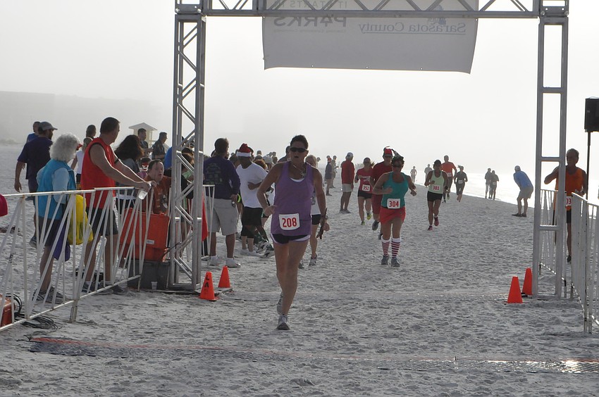 Gayl Payne finishes the race strong.