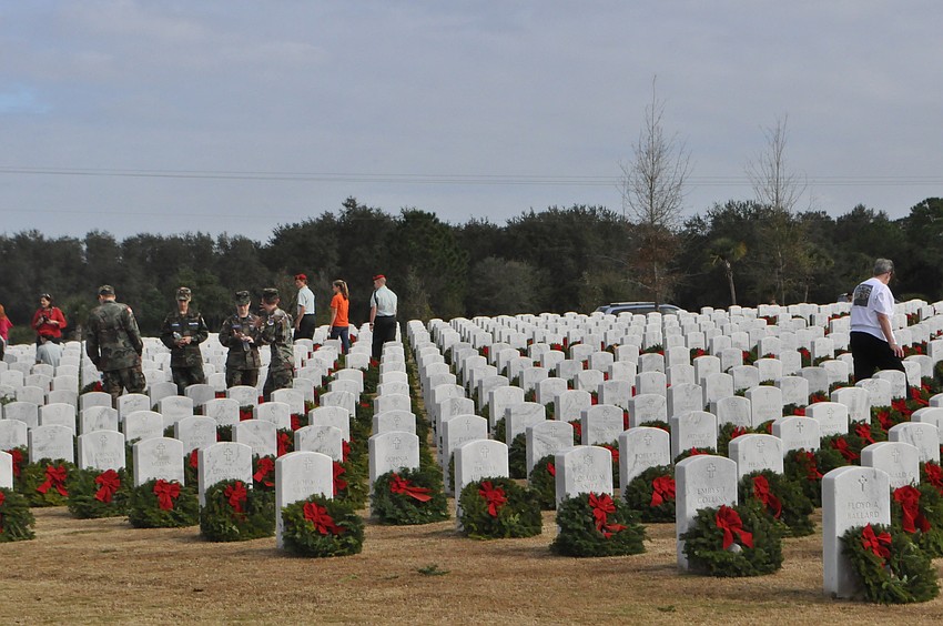 All 5, 170 graves had wreathes on them.