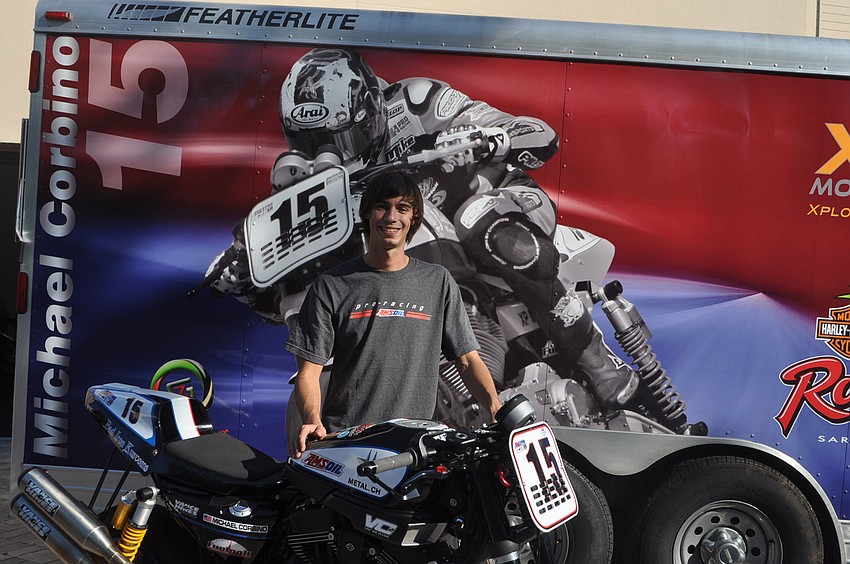 Michael Corbino Jr., pictured with his Harley-Davidson XR 1200 Sportster, had two of his best races in August and October.