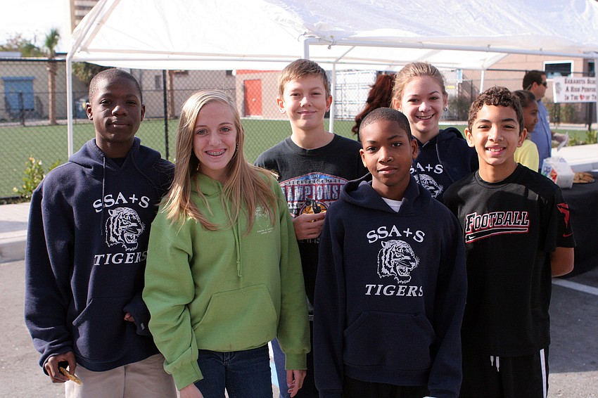 Students Tavares Campbell, 13, Miranda Worcester, 13, Nick Latskot, 12, Lisimba Keyes, 12, Zoe Bourque, 13, and Elijah Garrett, 12.