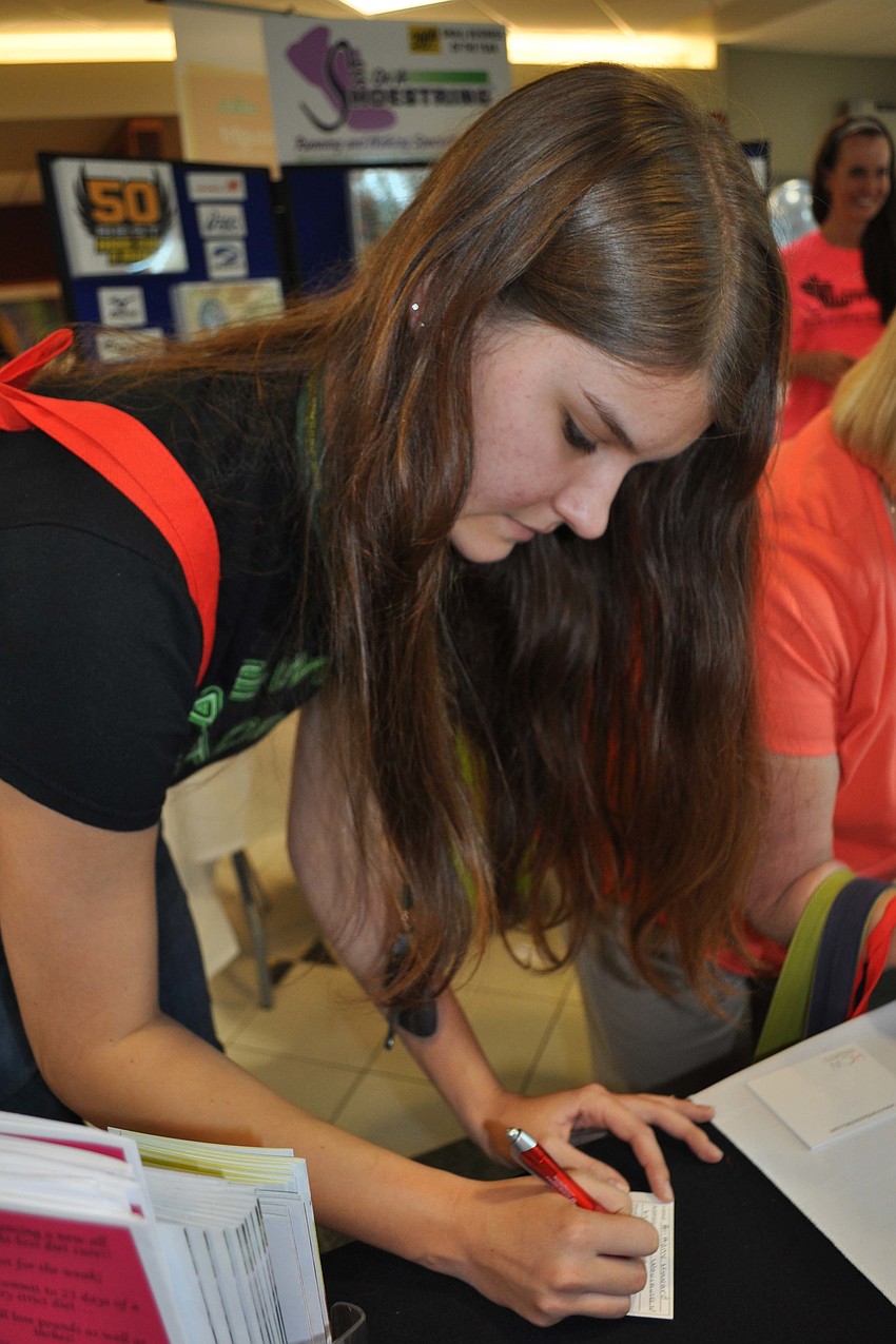 Lakewood Ranch High School senior Brittany Howard entered a chance to win a free massage.