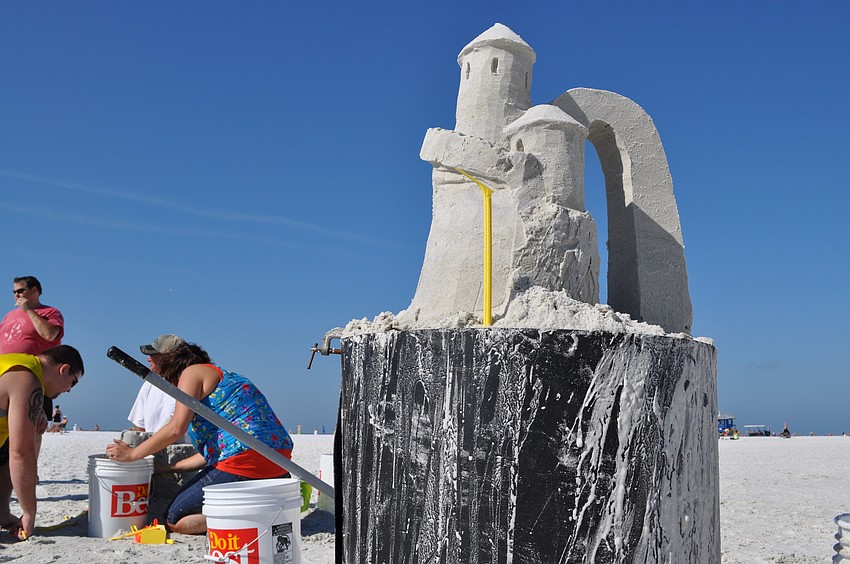 Crystal Classic sand sculpting lesson attendees used this model as a guide for their own.
