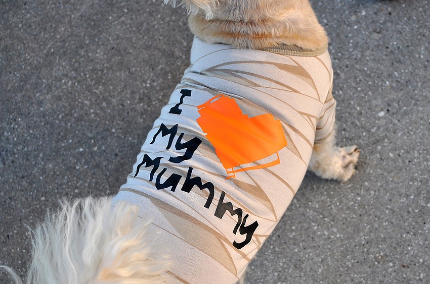 Frosty wore a costume that read â€œI heart my mummyâ€.