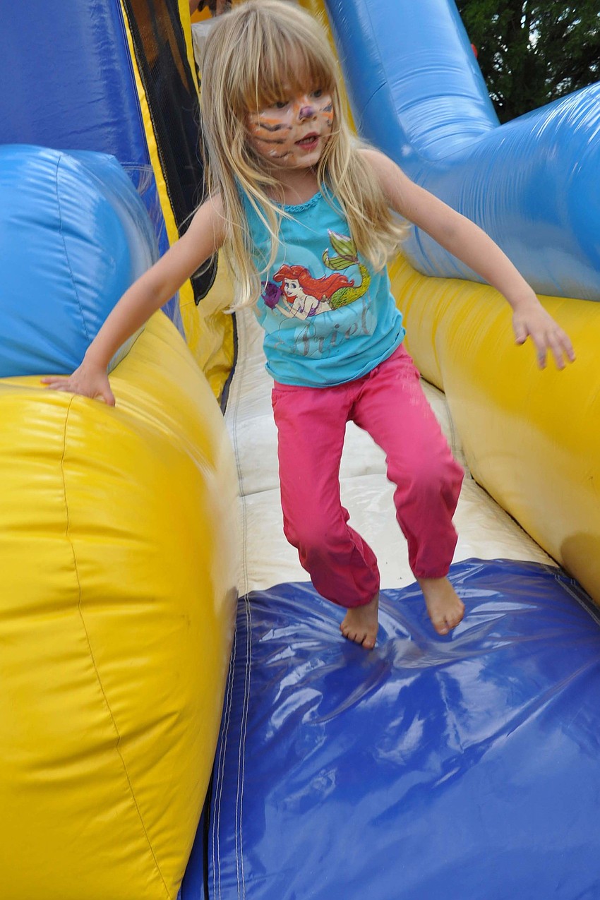 Taylor Ford, 4, loved the inflatable slide.
