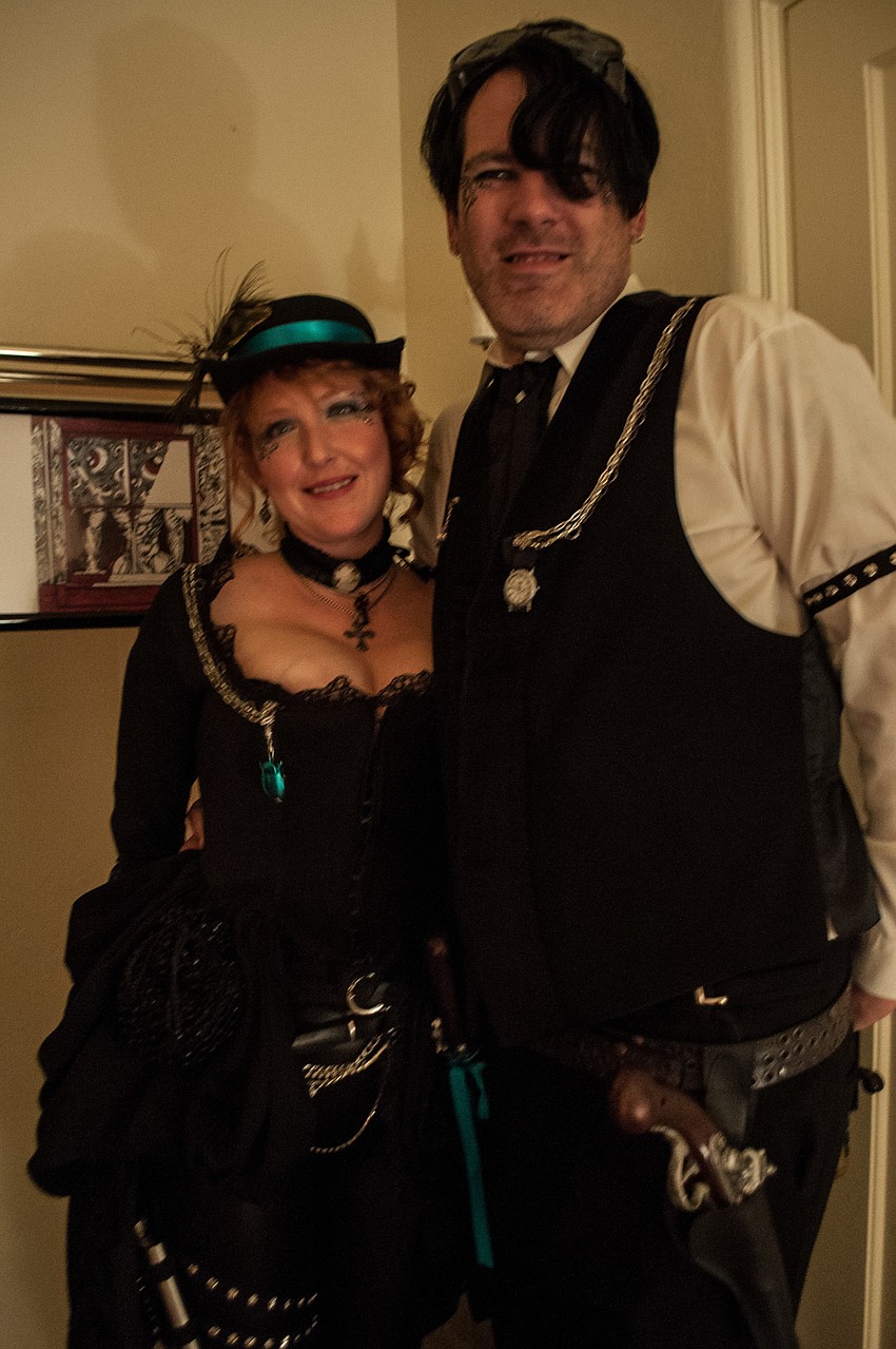 Amanda and Marty Gworek hung out in the white room where chicken was served. Hens were thought to ward of the plague.