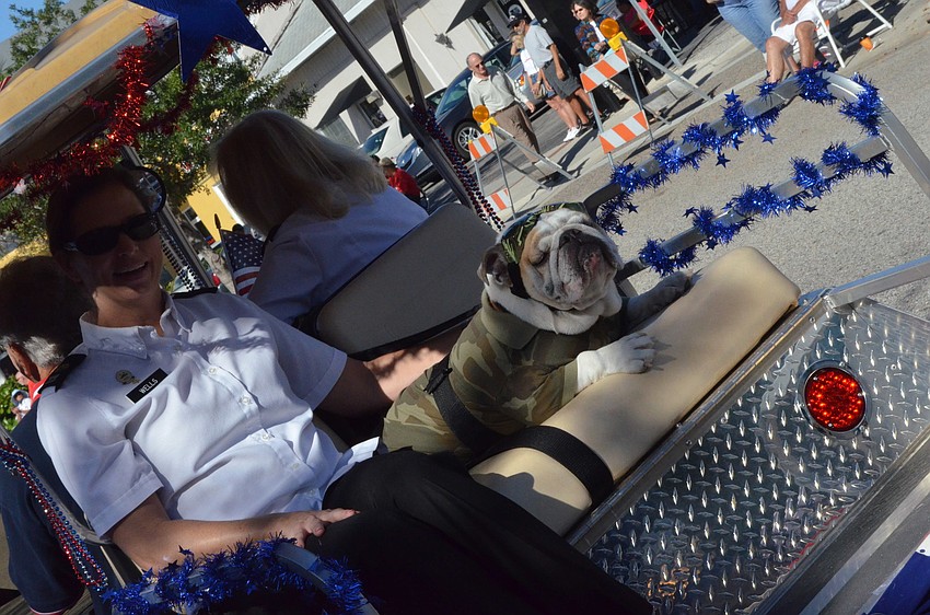 Dogs rode in the parade as well.