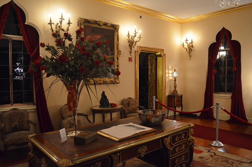 The Sarasota Garden club made this rose flower arrangement in honor of the first Sarasota Garden Club President Mable Ringling. Next year will be the 100 year anniversary of the rose garden Mable planted.