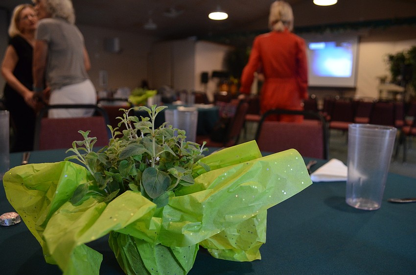 The group had a drawing for the centerpieces, which were various herbs. The herbs fit in with the nutritious theme of the presentation.