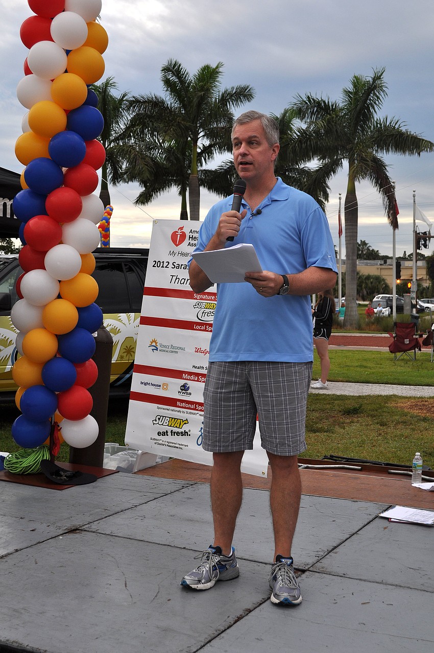 Scott Dennis of ABC 7 was the emcee for the Heart Walk.