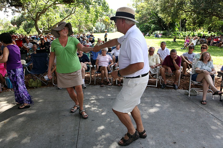 June and George Phillips enjoy dancing to Yesterdayze Sunday, Oct. 7, at GartenFest.