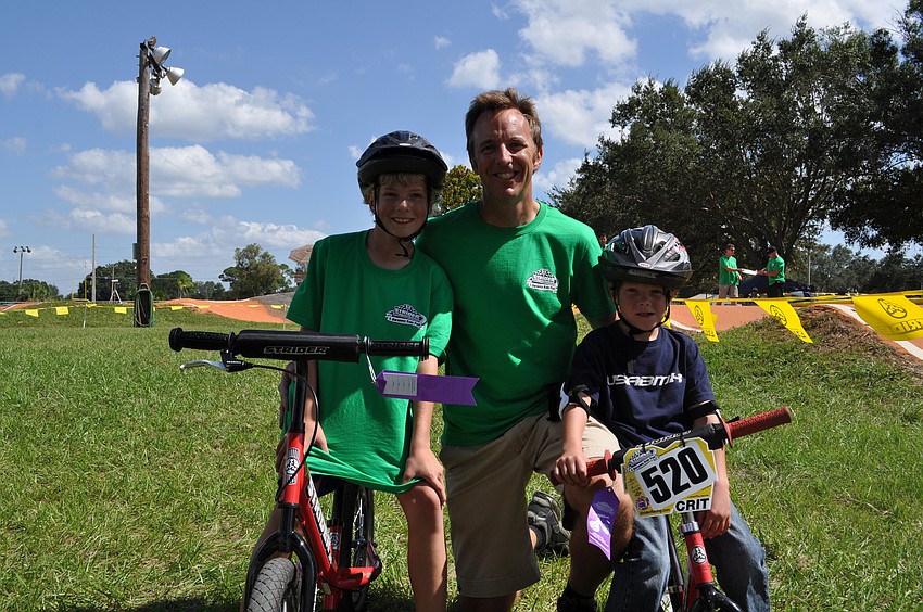 Strider founder Ryan McFarland with his sons Bode and Jesse