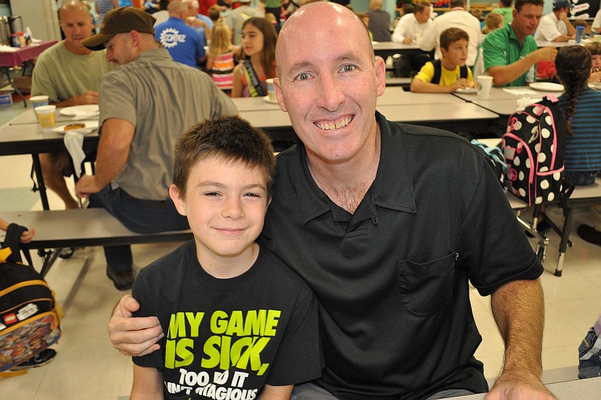 Axel Devine, 8, spent time with his dad, John.